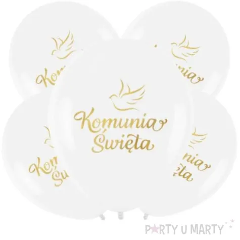 balony komunia swieta ihs golabek bialy partypal 12 5 szt