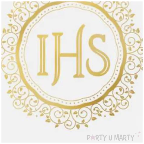 balony komunia swieta ihs ornament bialy partypal 12 100 szt