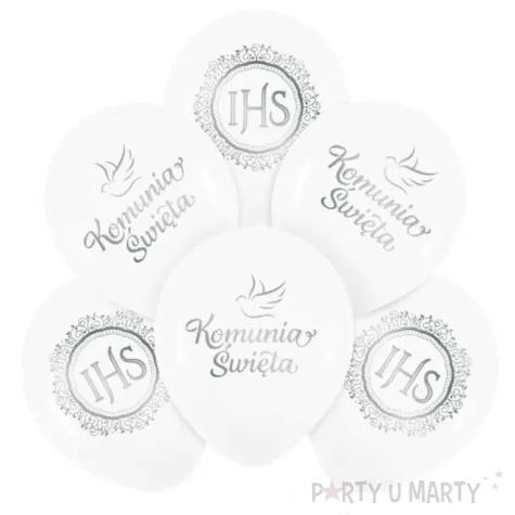 balony komunia swieta ihs srebrne partypal 12 6 szt