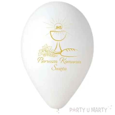 balony komunia swieta kielich ihs bialy gemar 13 5 szt