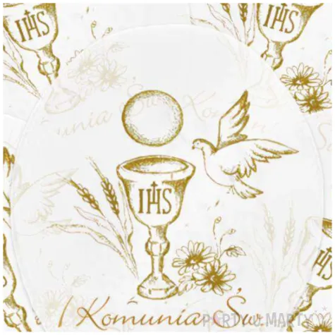 balony komunia swieta kielich ihs i golebica bialy deco mariage 5 szt