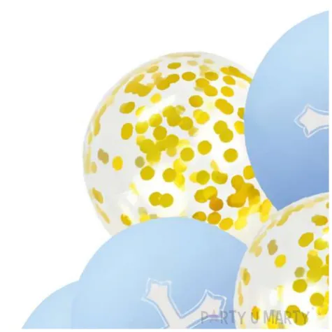 balony komunia swieta krzyze i konfetti niebieski jix 12 10 szt