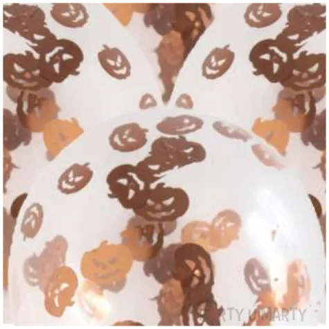 balony konfetti halloween dynia transparentny folat 12 4 szt