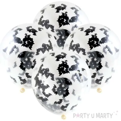 balony konfetti halloween nietoperze transparentny folat 12 4 szt