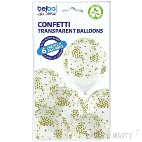 balony konfetti slubne przezroczyste belbal 12 6 szt