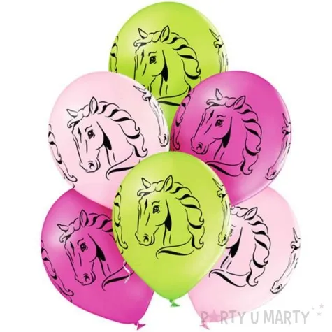 balony konie horses pastel mix belbal 12 6 szt