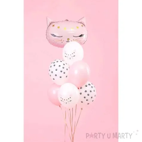 balony kotek pastel bialy partydeco 12 50 szt