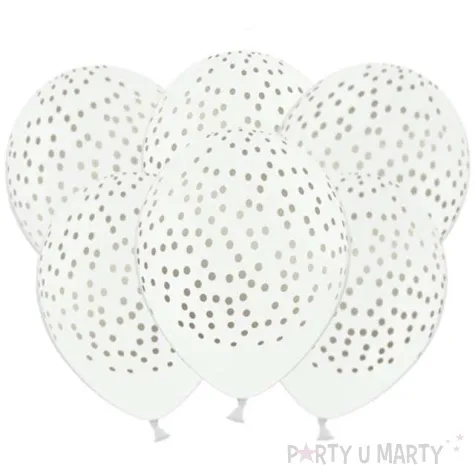 balony kropki pastel biale 12 strong 50 szt
