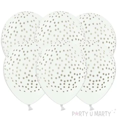 balony kropki pastel biale 12 strong 6 szt