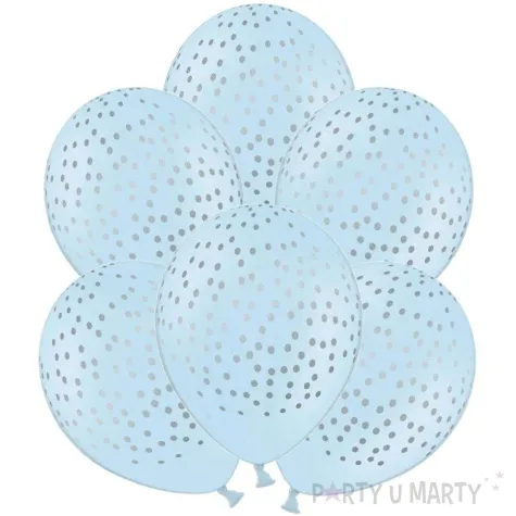 balony kropki pastel blekitne strong 12 6 szt