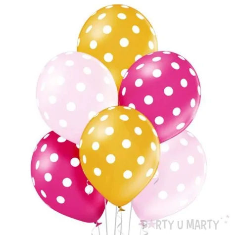 balony kropki pastel mix belbal 12 6 szt