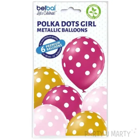 balony kropki pastel mix belbal 12 6 szt