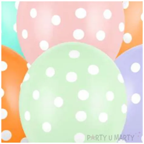 balony kropki pastel mix partydeco 12 50 szt