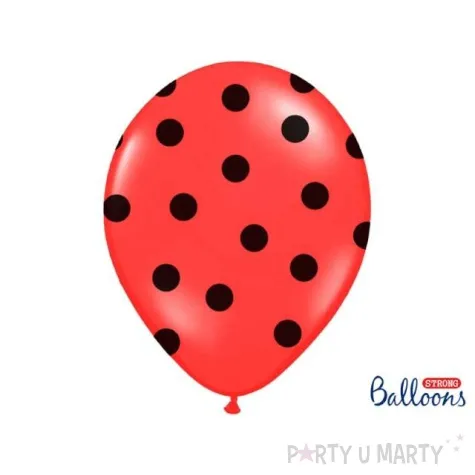 balony kropki pastel poppy red strong 14 50 szt