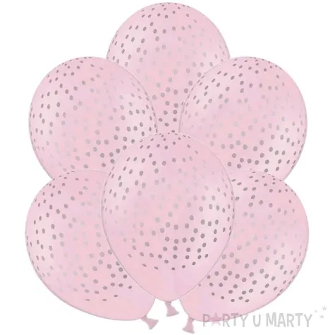 balony kropki pastel rozowe strong 12 6 szt