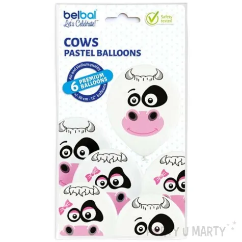 balony krowy pastel biale belbal 12 6 szt