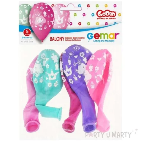 balony ksiezniczka mala pastel mix godan 12 5 szt
