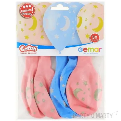 balony ksiezyc i gwiazdki mix 13 gemar 5 szt