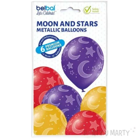 balony ksiezyce i gwiazdy mix belbal 12 6 szt