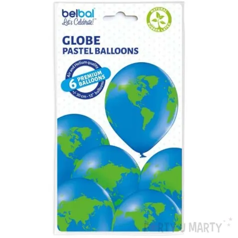 balony kula ziemska niebieskie belbal 12 6 szt