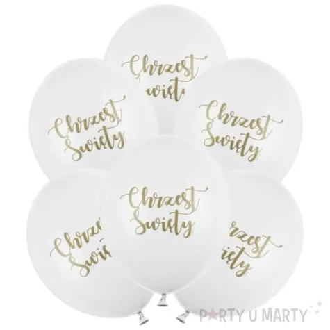 balony lateksowe chrzest swiety partydeco 12 6 szt