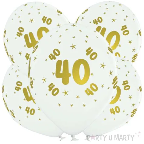 balony lateksowe gold 40 biale b balloons 12 5 szt