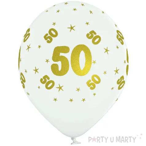 balony lateksowe gold 50 biale b balloons 12 5 szt
