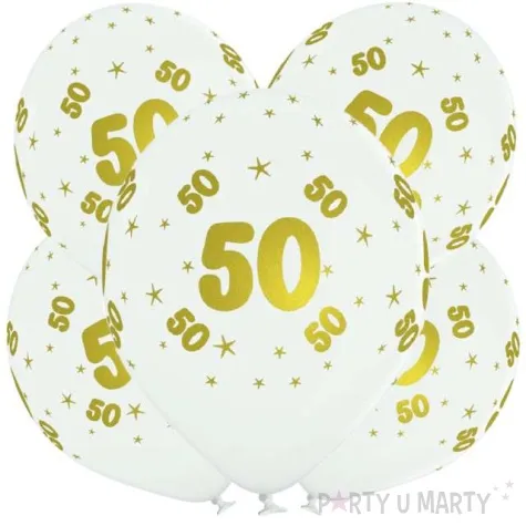 balony lateksowe gold 50 biale grabo 12 5 szt