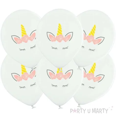 balony lateksowe jednorozec z kwiatami congee 6 szt 15