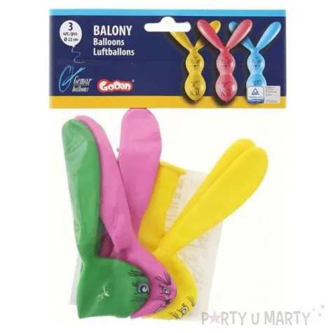 balony lateksowe kroliczki gemar mix 3 szt