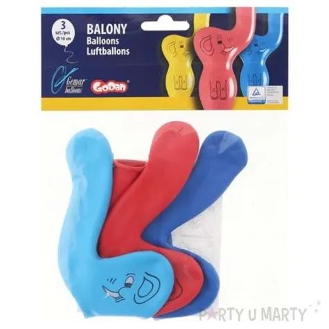 balony lateksowe sloniki gemar mix 3 szt