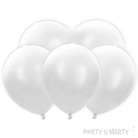 balony led biale partydeco 30 cm 5 szt