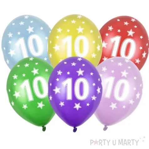 balony liczba 10 metalik mix strong 14 50 szt