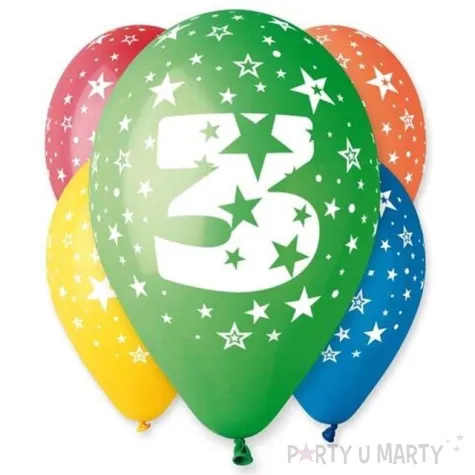 balony liczba 3 pastel mix gemar 12 25 szt