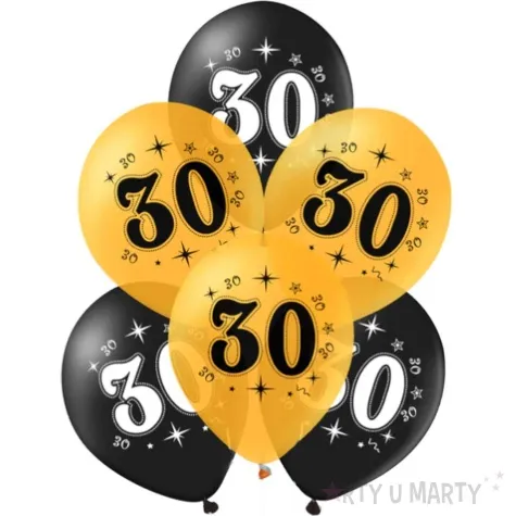 balony liczba 30 czarno zloty partypal 12 10 szt