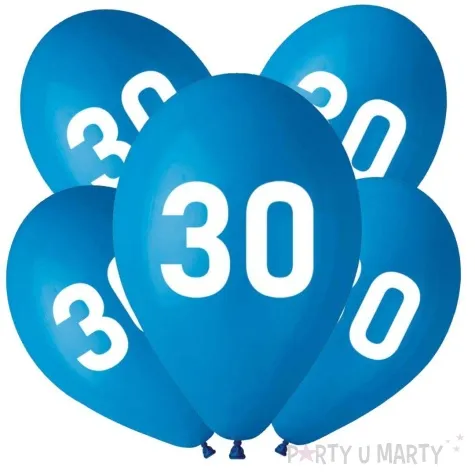 balony liczba 30 niebieski godan 12 5 szt