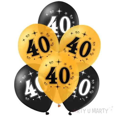 balony liczba 40 czarno zloty partypal 12 10 szt