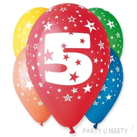 balony liczba 5 pastel mix gemar 12 25 szt