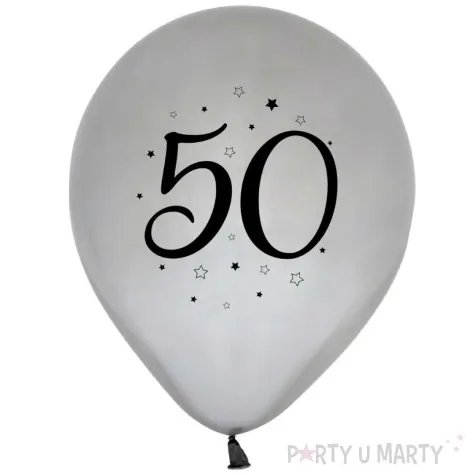 balony liczba 50 srebrny godan 12 5 szt