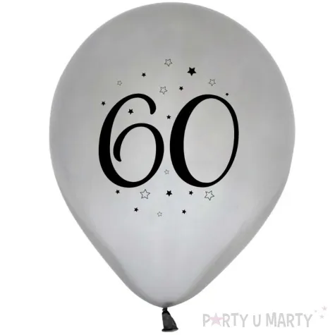balony liczba 60 srebrny godan 12 5 szt
