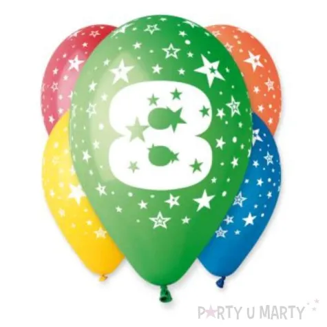 balony liczba 8 pastel mix gemar 12 5 szt