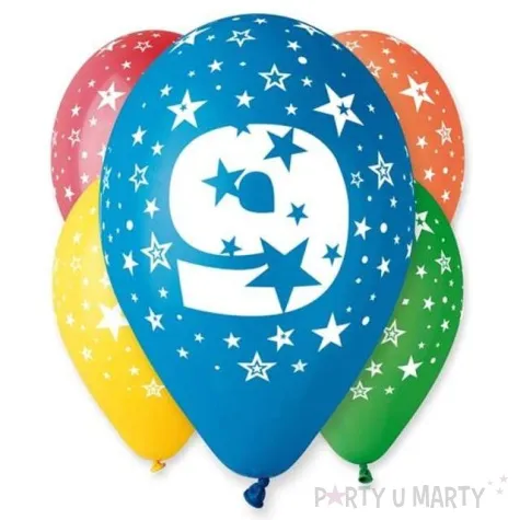 balony liczba 9 pastel mix gemar 12 25 szt