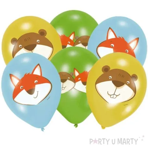 balony lis i bobr pastel mix amscan 11 6 szt