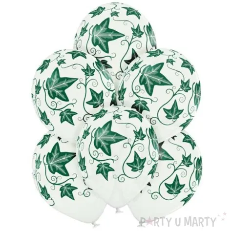 balony liscie bluszczu biale belbal 12 6 szt