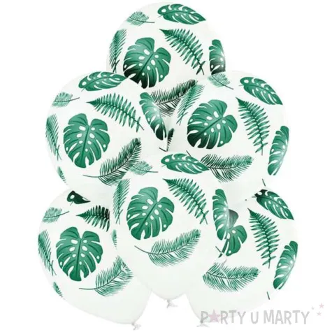 balony liscie palmy pastel biale belbal 12 6 szt