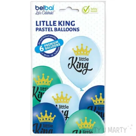 balony little king korona pastel mix belbal 12 6 szt