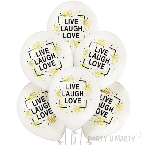 balony live laugh love metalik perlowy belbal 12 6 szt