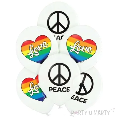 balony love and peace pacyfka bialy belbal 12 6 szt