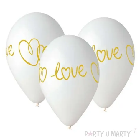 balony love biale gemar 13 5 szt
