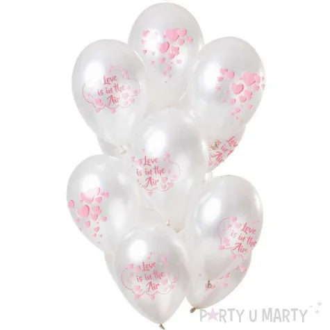balony love is in the air bialy metalik folat 12 12 szt